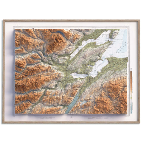 Inverness (Scotland, UK), Topographic map - 1912, 2D printed shaded relief map with 3D effect of a 1912 topographic map of Inverness (Scotland, UK). Shop our beautiful fine art printed maps on supreme Cotton paper. Vintage maps digitally restored and enhanced with a 3D effect. VizCart from Vizart
