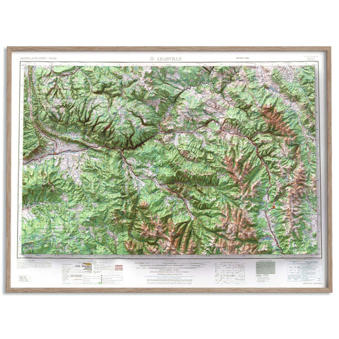 1959 Mount Elbert (Colorado, USA) shaded relief map print with 3D effect fine art wall decor. VizCart from Vizart