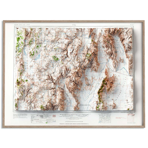 Vya (Nevada, USA), Topographic map - 1962, 2D printed shaded relief map with 3D effect of a 1962 topographic map of Vya (Nevada, USA). Shop our beautiful fine art printed maps on supreme Cotton paper. Vintage maps digitally restored and enhanced with a 3D effect. VizCart from Vizart