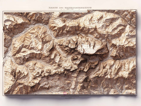 Marmolada (Italy), Topographic map - 1926, 2D printed shaded relief map with 3D effect of a 1926 topographic map of Marmolada. Shop our beautiful fine art printed maps on supreme Cotton paper. Vintage maps digitally restored and enhanced with a 3D effect. VizCart from Vizart