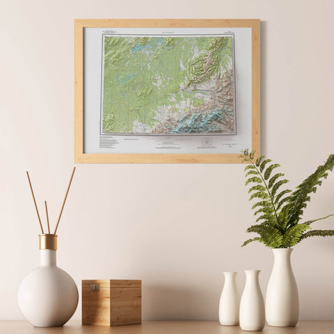 1982 Denali National Park Alaska topographic shaded relief map print with 3D effect fine art wall decor. VizCart from Vizart