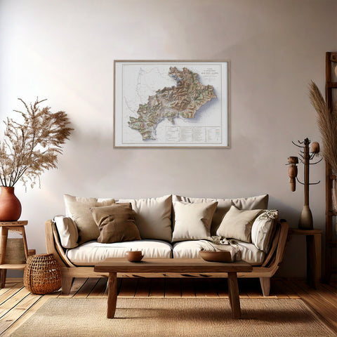 Hautes-Alpes (France) 1909 topographic restored antique shaded relief map print on fine art paper wall decor