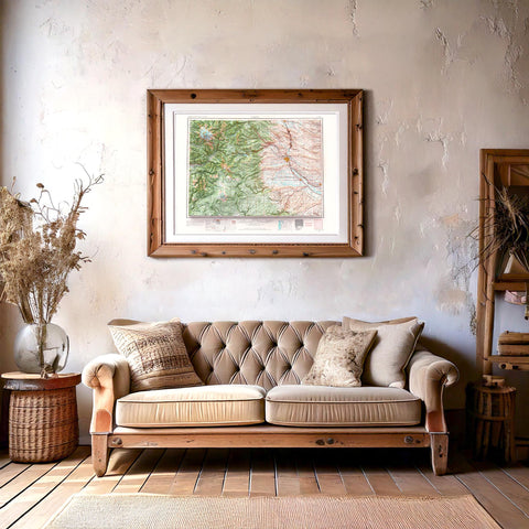 1969 Mount Rainier (Washington, USA) shaded relief map print with 3D effect fine art wall decor. VizCart from Vizart.