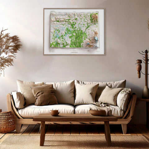 1969 Mount Sanford (Alaska, USA) shaded relief map print with 3D effect fine art wall decor. VizCart from Vizart