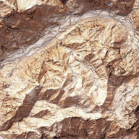 Marmolada (Italy), Topographic map - 1926, 2D printed shaded relief map with 3D effect of a 1926 topographic map of Marmolada. Shop our beautiful fine art printed maps on supreme Cotton paper. Vintage maps digitally restored and enhanced with a 3D effect. VizCart from Vizart
