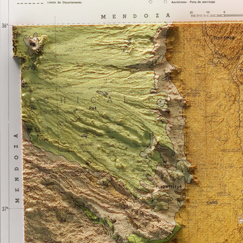 Pampas (Argentina), Soil map - 1976, 2D printed shaded relief map with 3D effect of a 1976 soil map of Pampas province (Argentina). Shop our beautiful fine art printed maps on supreme Cotton paper. Vintage maps digitally restored and enhanced with a 3D effect. VizCart from Vizart