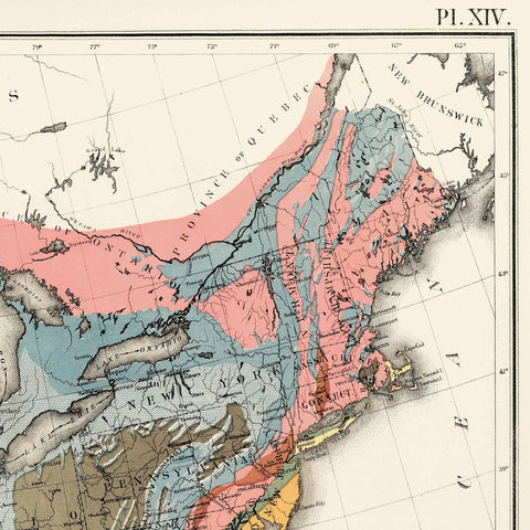 1874 United States of America restored vintage geological map reprinted on fine art paper. VizCart from VizArt.