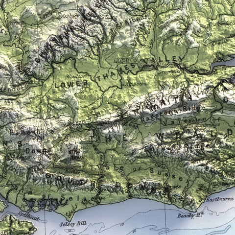 British-Irish Isles, Topographic map - 1920, 2D printed shaded relief map with 3D effect of a 1920 topographic map of Britain and Ireland (British-Irish Isles). Shop our beautiful fine art printed maps on supreme Cotton paper. Vintage maps digitally restored and enhanced with a 3D effect. VizCart from Vizart