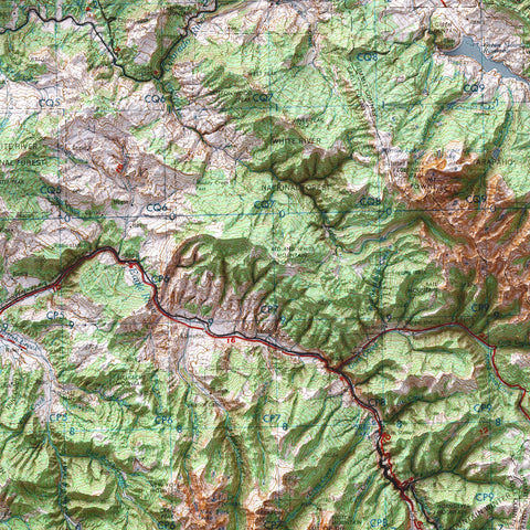 1959 Mount Elbert (Colorado, USA) shaded relief map print with 3D effect fine art wall decor. VizCart from Vizart
