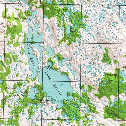 1969 Mount Sanford (Alaska, USA) shaded relief map print with 3D effect fine art wall decor. VizCart from Vizart