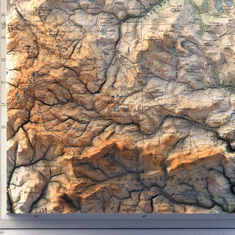 Thurso (Scotland, UK), Topographic map - 1912, 2D printed shaded relief map with 3D effect of a 1912 topographic map of Thurso and Wick (Scotland, UK). Shop our beautiful fine art printed maps on supreme Cotton paper. Vintage maps digitally restored and enhanced with a 3D effect. VizCart from Vizart