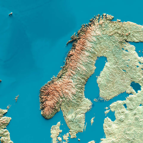 Europe, Elevation tint - satellite, 2D printed shaded relief map with 3D effect of Europe with satellite hypsometric tint. Shop our beautiful fine art printed maps on supreme Cotton paper. Vintage maps digitally restored and enhanced with a 3D effect. VizCart from Vizart