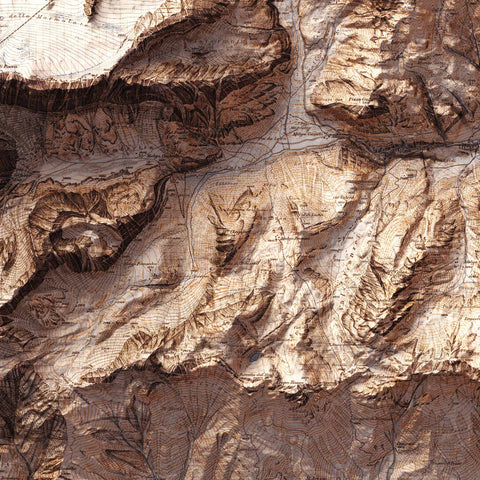 Marmolada (Italy), Topographic map - 1926, 2D printed shaded relief map with 3D effect of a 1926 topographic map of Marmolada. Shop our beautiful fine art printed maps on supreme Cotton paper. Vintage maps digitally restored and enhanced with a 3D effect. VizCart from Vizart