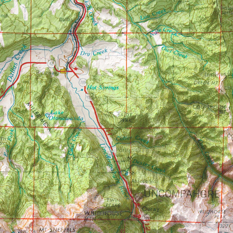 1960 Mount Harward (Colorado, USA) shaded relief map print with 3D effect fine art wall decor. VizCart from Vizart