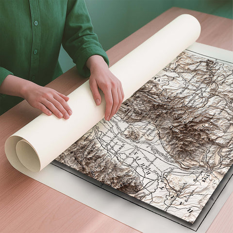 Black Forest (Germany) 1867 topographic restored antique shaded relief map print on fine art paper rolled poster ready for shipping
