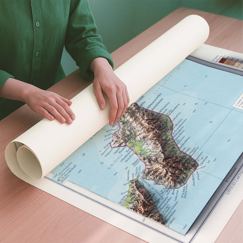 Calabria (Italy) 1930 topographic restored antique shaded relief map print on fine art paper rolled poster ready for shipping