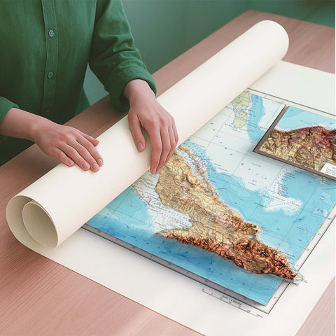Cuba 1967 topographic restored antique shaded relief map print on fine art paper rolled poster ready for shipping
