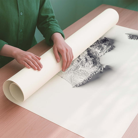 France white shaded relief elevation map printed on fine art paper rolled poster ready for shipping