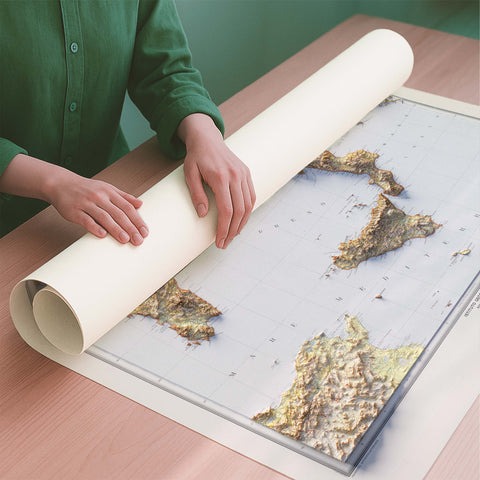 Italy 1922 topographic restored antique shaded relief map print on fine art paper rolled poster ready for shipping