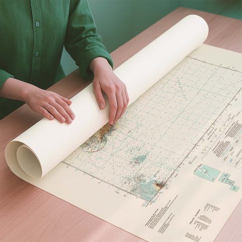Lofotodden (Norway) 2009 topographic restored antique shaded relief map print on fine art paper rolled poster ready for shipping