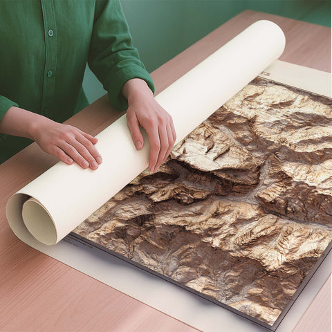 Marmolada (Italy) 1926 topographic restored antique shaded relief map print on fine art paper rolled poster ready for shipping