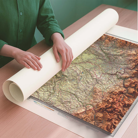 Merseyside (UK) 1941 topographic restored antique shaded relief map print on fine art paper rolled poster ready for shipping