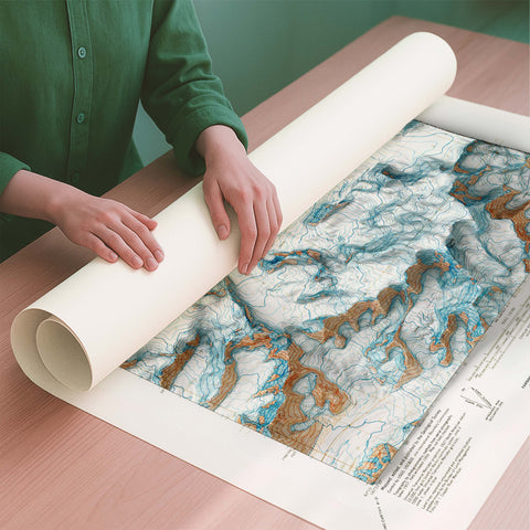 Mt Bear (USA) 1966 topographic restored antique shaded relief map print on fine art paper rolled poster ready for shipping