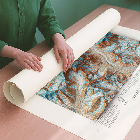 Mt University Peak (USA) 1966 topographic restored antique shaded relief map print on fine art paper rolled poster ready for shipping