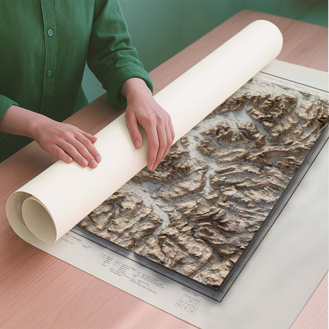 Salta (Norway) 1933 topographic restored antique shaded relief map print on fine art paper rolled poster ready for shipping