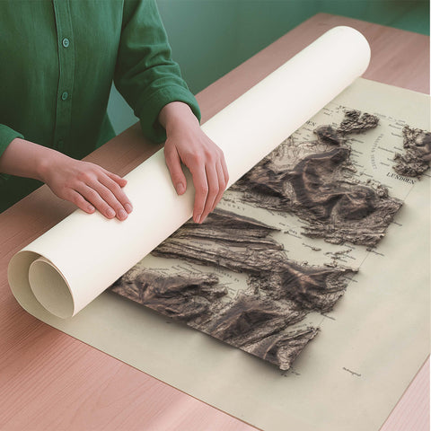 Steigen (Norway) 1902 topographic restored antique shaded relief map print on fine art paper rolled poster ready for shipping
