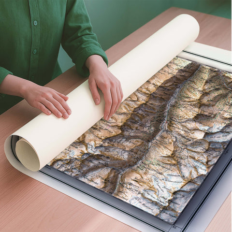Valgrisenche (Italy) 1899 topographic restored antique shaded relief map print on fine art paper rolled poster ready for shipping