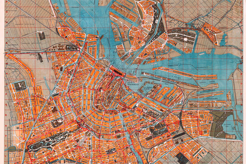 Amsterdam city map published in 1914 before the 3D enhanced phase