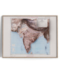 India, Topographic map - 1973, 2D printed shaded relief map with 3D effect of a 1973 topographic map of India. Shop our beautiful fine art printed maps on supreme Cotton paper. Vintage maps digitally restored and enhanced with a 3D effect., VizCart from Vizart