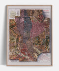 Madrid (Spain), City map - 1940, 2D printed shaded relief map with 3D effect of a 1940 city map of Madrid. Shop our beautiful fine art printed maps on supreme Cotton paper. Vintage maps digitally restored and enhanced with a 3D effect., VizCart from Vizart