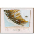 Tierra del Fuego (Chile and Argentina), Topographic map - 1964, 2D printed shaded relief map with 3D effect of a 1964 topographic map of Tierra del Fuego (Fireland, South America). Shop our beautiful fine art printed maps on supreme Cotton paper. Vintage maps digitally restored and enhanced with a 3D effect., VizCart from Vizart