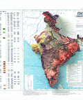 India, Soil map - 1985, 2D printed shaded relief map with 3D effect of a 1985 soil map of India. Shop our beautiful fine art printed maps on supreme Cotton paper. Vintage maps digitally restored and enhanced with a 3D effect., VizCart from Vizart