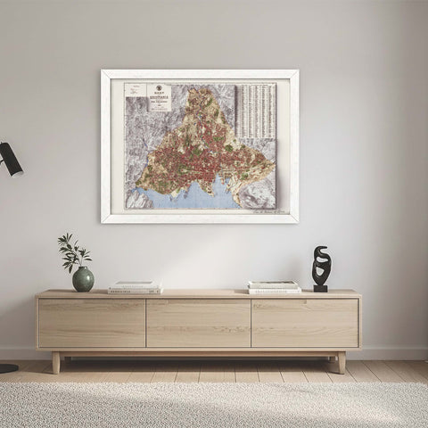 Kristiania (Norway) 1901 city restored antique shaded relief map print on fine art paper wall decor