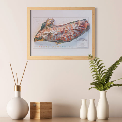 Mt Blanc 1898 geological restored antique shaded relief map print on fine art paper wall decor