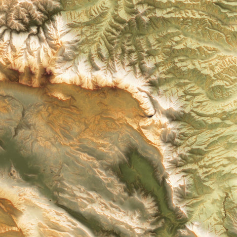 Abruzzo (Italy) GEO elevation tint shaded relief map print with 3D effect fine art wall decor. VizCart from Vizart