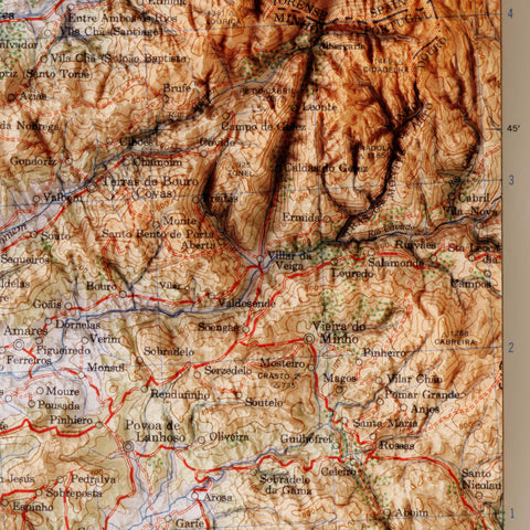 Porto (Portugal), Topographic map - 1944, 2D printed shaded relief map with 3D effect of a 1944 topographic map of Porto (Portugal). Shop our beautiful fine art printed maps on supreme Cotton paper. Vintage maps digitally restored and enhanced with a 3D effect. VizCart from Vizart