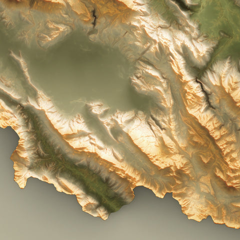 Abruzzo (Italy) GEO elevation tint shaded relief map print with 3D effect fine art wall decor. VizCart from Vizart