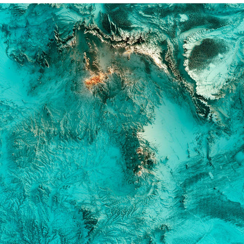 Africa Spectral elevation tint shaded relief map print with 3D effect fine art wall decor. VizCart from Vizart