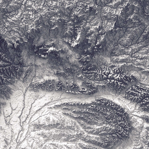 Africa White elevation tint shaded relief map print with 3D effect fine art wall decor. VizCart from Vizart