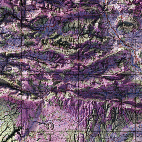 Avignon (France), Topographic map - 1943, 2D printed shaded relief map with 3D effect of a 1943 topographic map of Avignon (France). Shop our beautiful fine art printed maps on supreme Cotton paper. Vintage maps digitally restored and enhanced with a 3D effect. VizCart from Vizart