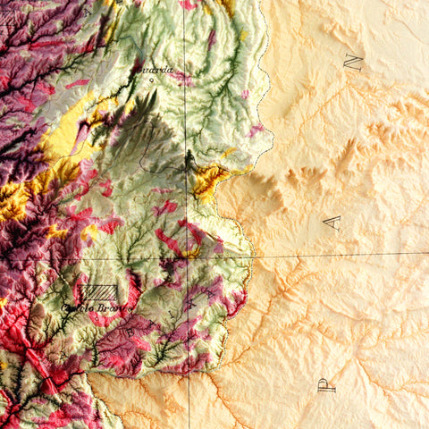 Portugal, Soil map - 1958, 2D printed shaded relief map with 3D effect of a 1958 soil map of Portugal. Shop our beautiful fine art printed maps on supreme Cotton paper. Vintage maps digitally restored and enhanced with a 3D effect. VizCart from Vizart
