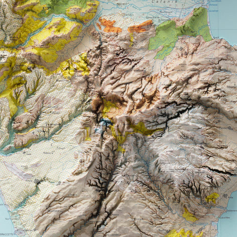 Sicily (Italy), Soil map - 1967, 2D printed shaded relief map with 3D effect of a 1967 soil map of Siciliy (Italy). Shop our beautiful fine art printed maps on supreme Cotton paper. Vintage maps digitally restored and enhanced with a 3D effect. VizCart from Vizart
