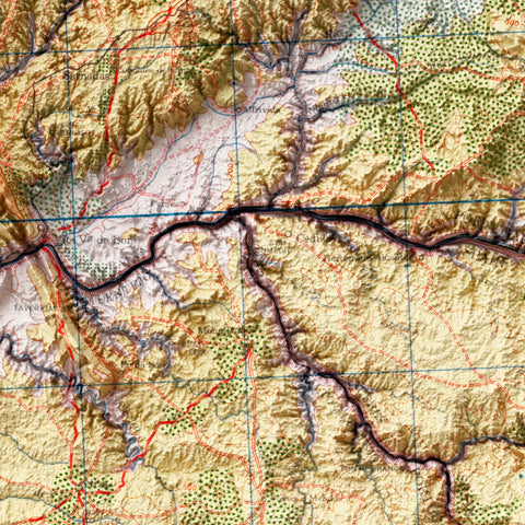 Castelo Branco (Portugal), Topographic map - 1944, 2D printed shaded relief map with 3D effect of a 1944 topographic map of Castelo Branco (Portugal). Shop our beautiful fine art printed maps on supreme Cotton paper. Vintage maps digitally restored and enhanced with a 3D effect. VizCart from Vizart