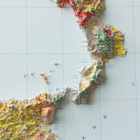 Italy, Soil map - 1966, 2D printed shaded relief map with 3D effect of a 1966 soil map of Italy. Shop our beautiful fine art printed maps on supreme Cotton paper. Vintage maps digitally restored and enhanced with a 3D effect. VizCart from Vizart