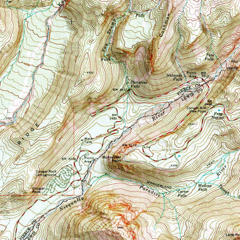 Mt Rainier West (Washington, USA), Topographic map - 1971, 2D printed shaded relief map with 3D effect of a 1906 topographic map of Mount Rainier West (Washington, USA). Shop our beautiful fine art printed maps on supreme Cotton paper. Vintage maps digitally restored and enhanced with a 3D effect. VizCart from Vizart