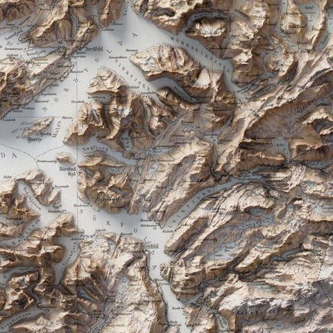 Salta (Norway), Topographic map - 1933, 2D printed shaded relief map with 3D effect of a 1933 topographic map of Salta (Norway). Shop our beautiful fine art printed maps on supreme Cotton paper. Vintage maps digitally restored and enhanced with a 3D effect. VizCart from Vizart